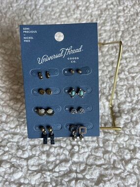 Universal Thread Women’s Earring Set - Gold-Tone and Turquoise